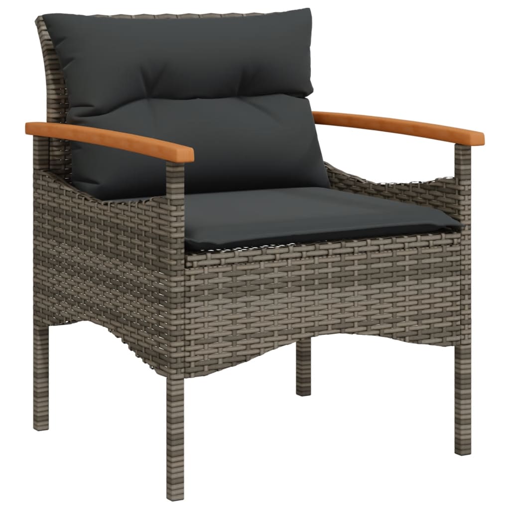 Set Divani da Giardino 4 pz con Cuscini in Polyrattan Grigio 368399