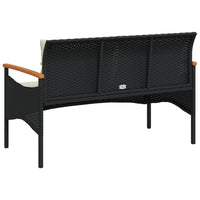 Panchina da Giardino con Cuscini 116x62,5x74 cm Nera Polyrattan 368401