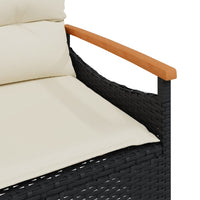 Panchina da Giardino con Cuscini 116x62,5x74 cm Nera Polyrattan 368401