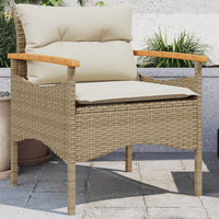 Set Divano da Giardino 3 pz con Cuscini Beige in Polyrattan 368406