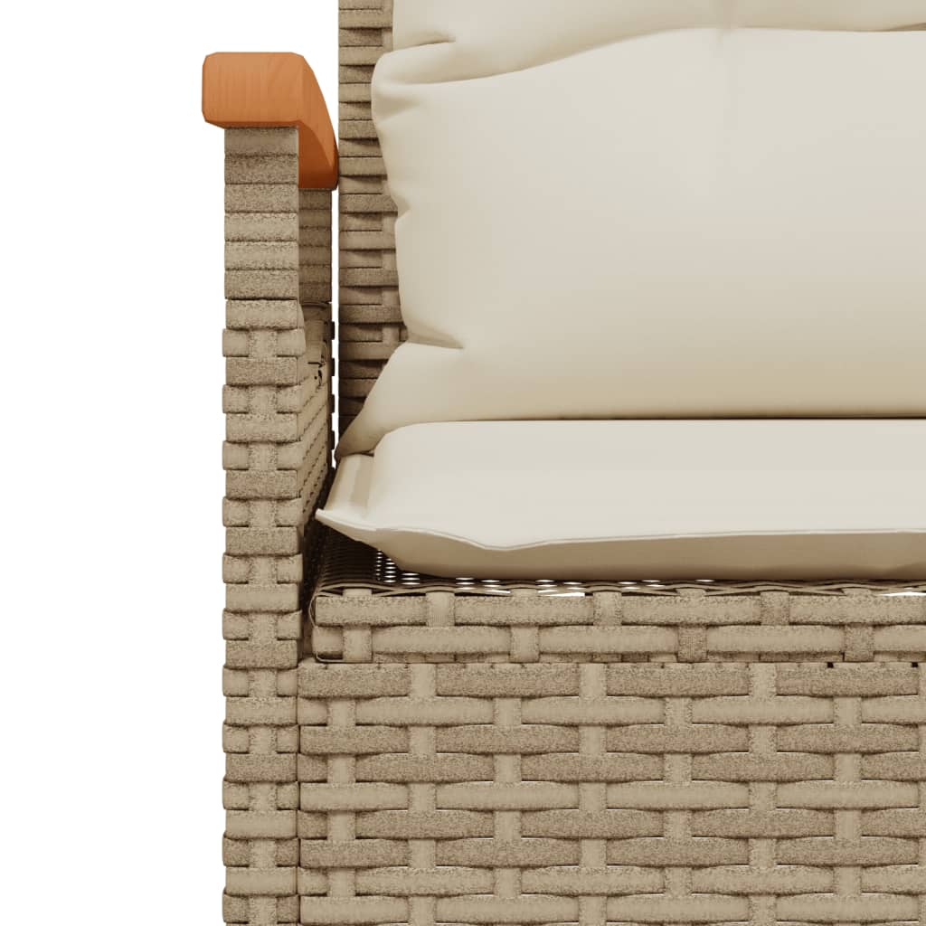 Set Divano da Giardino 3 pz con Cuscini Beige in Polyrattan 368406