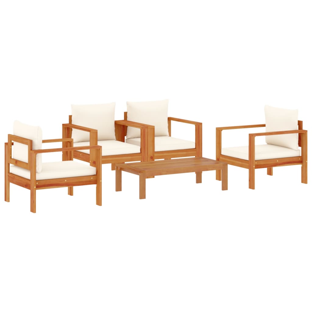 Set Divano da Giardino 5 pz con Cuscini Legno Massello Acacia 3214842