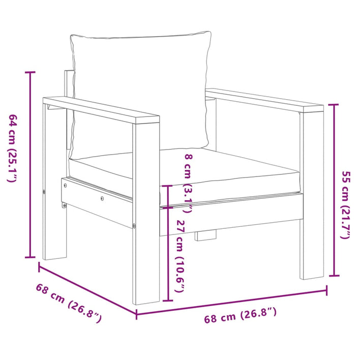 Set Divano da Giardino 5 pz con Cuscini Legno Massello Acacia 3214842