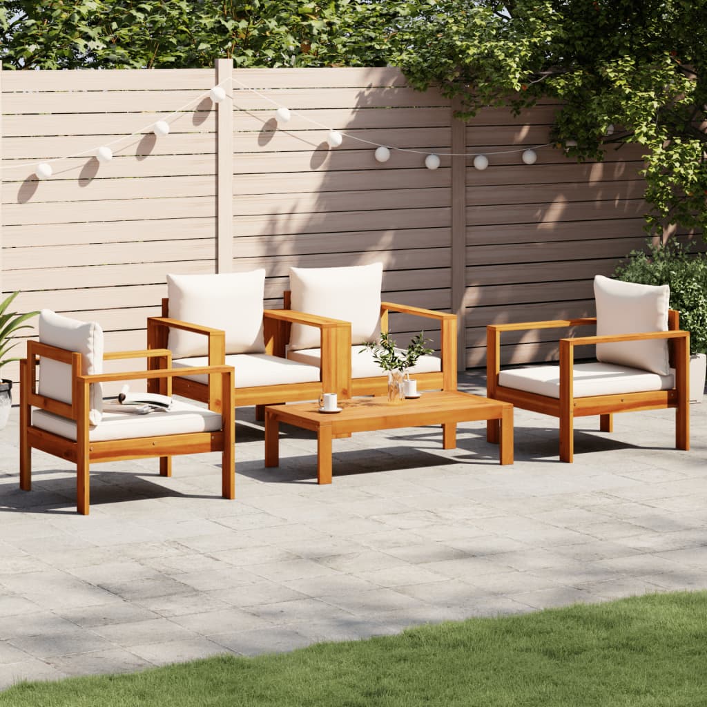 Set Divano da Giardino 5 pz con Cuscini Legno Massello Acacia 3214842