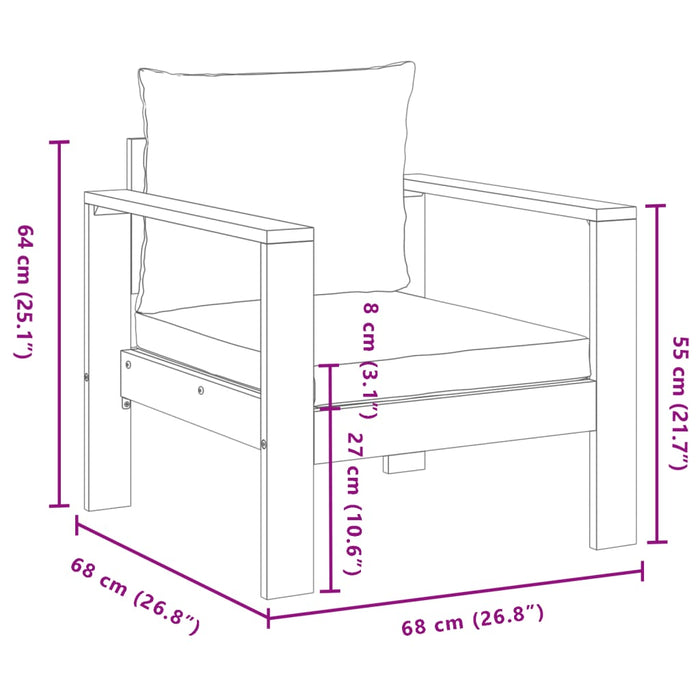 Set Divani da Giardino 4pz con Cuscini Legno Massello di Acacia 3214843