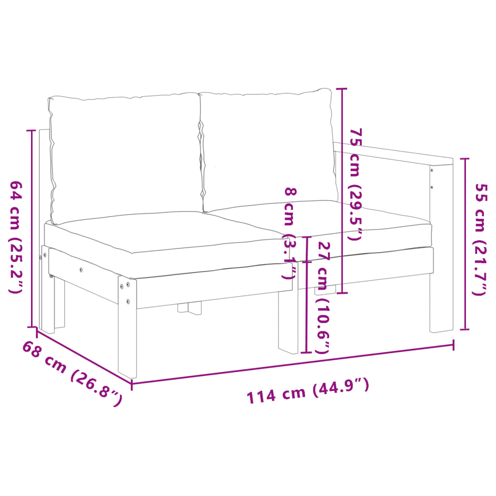 Set Divani da Giardino 4pz con Cuscini Legno Massello di Acacia 3214857