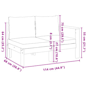 Set Divani da Giardino 4pz con Cuscini Legno Massello di Acacia 3214861