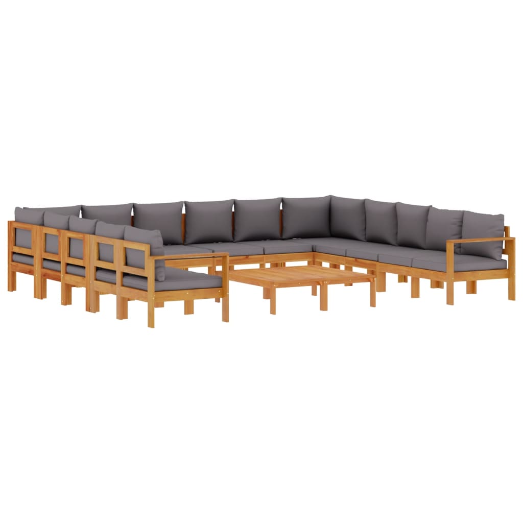 Set Divani da Giardino 10pz con Cuscini Legno Massello Acacia 3214868