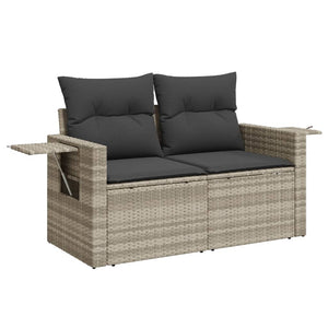 Set Divano da Giardino 5pz con Cuscini Grigio Chiaro Polyrattan 3219891