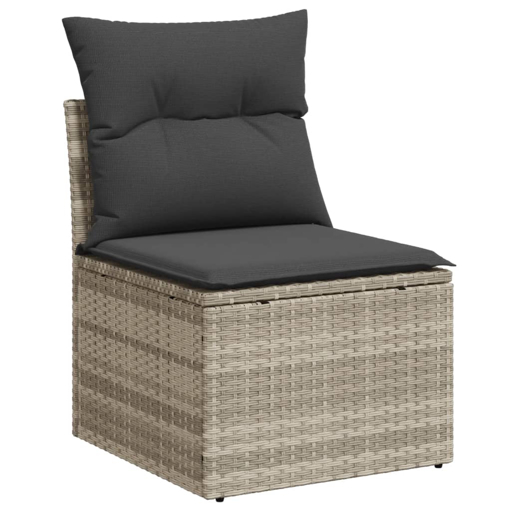 Set Divano da Giardino 5pz con Cuscini Grigio Chiaro Polyrattan 3219891