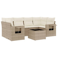 Set Divani da Giardino 7 pz con Cuscini Beige in Polyrattancod mxl 90849