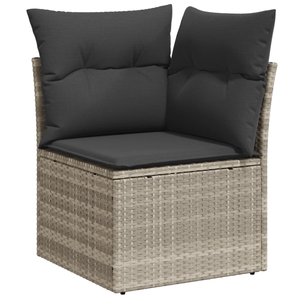 Set Divani da Giardino 7pz con Cuscini Grigio Chiaro Polyrattan 3219921