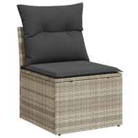 Set Divani da Giardino 7pz con Cuscini Grigio Chiaro Polyrattan 3219921