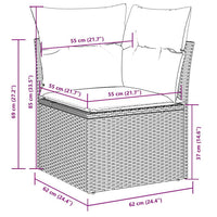 Set Divani da Giardino 7pz con Cuscini Grigio Chiaro Polyrattan 3219921