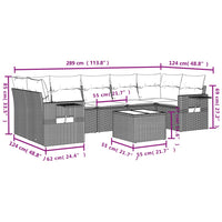 Set Divano da Giardino 8pz con Cuscini Grigio Chiaro Polyrattan 3219941