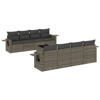 Set Divano da Giardino 9 pz con Cuscini Grigio in Polyrattancod mxl 114562