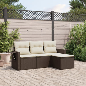 Set Divano da Giardino 4 pz con Cuscini Marrone in Polyrattancod mxl 91571