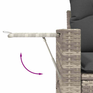 Set Divano da Giardino 6pz con Cuscini Grigio Chiaro Polyrattan 3220101