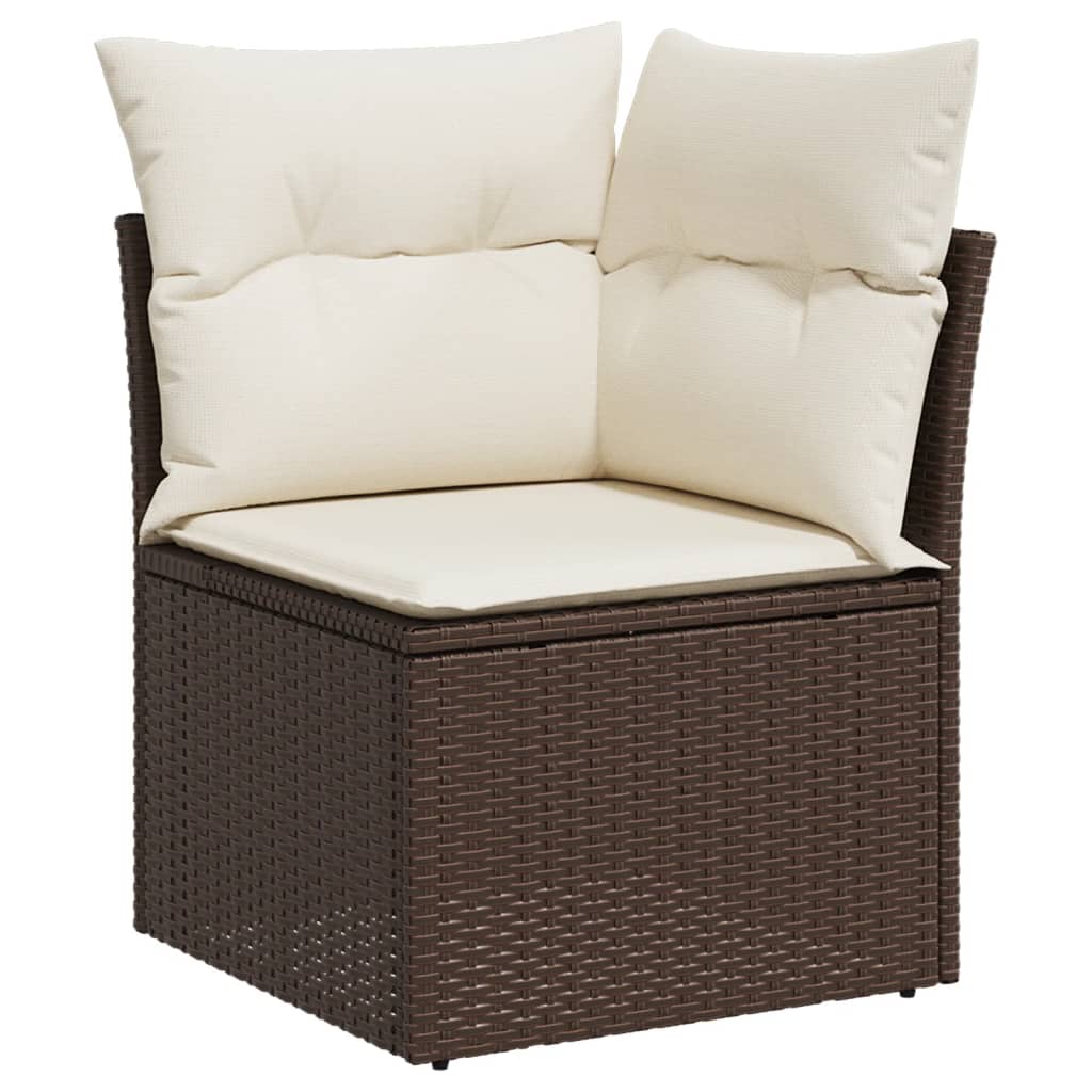 Set Divano da Giardino 4 pz con Cuscini Marrone in Polyrattan 3220112