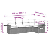 Set Divani da Giardino 5 pz con Cuscini in Polyrattan Nero 3220124