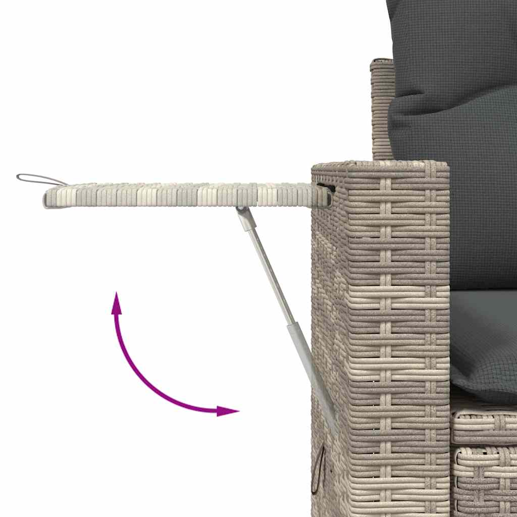 Set Divano da Giardino 5pz con Cuscini Grigio Chiaro Polyrattan 3220151