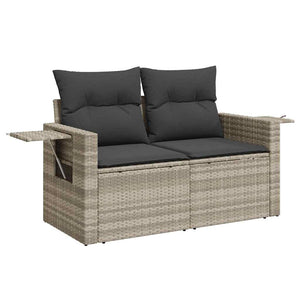 Set Divano da Giardino 5pz con Cuscini Grigio Chiaro Polyrattan 3220151