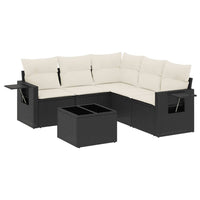 Set Divano da Giardino 6 pz con Cuscini Nero in Polyrattancod mxl 113258