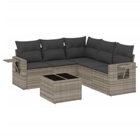 Set Divano da Giardino 6pz con Cuscini Grigio Chiaro Polyrattan 3220161