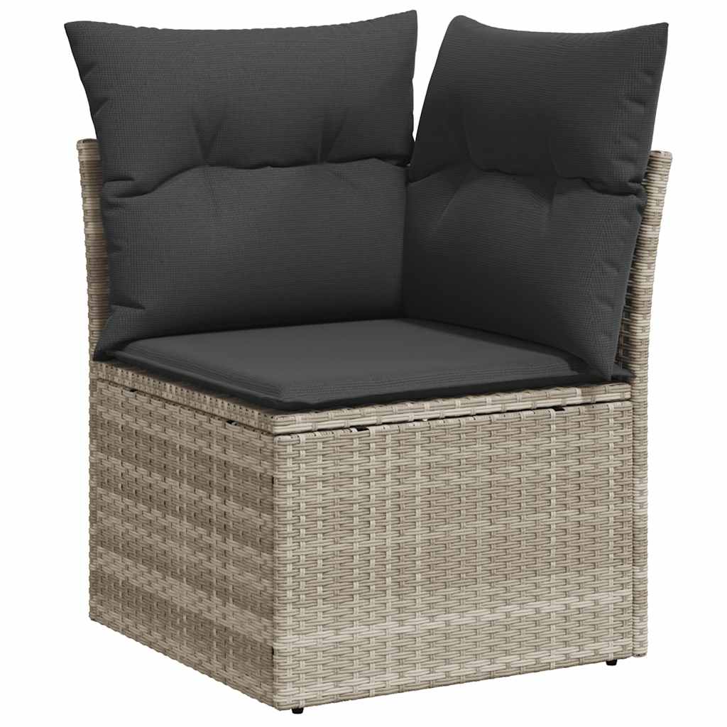 Set Divano da Giardino 6pz con Cuscini Grigio Chiaro Polyrattan 3220181