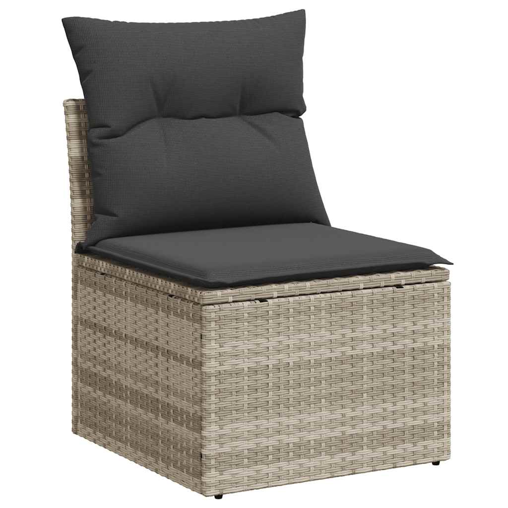 Set Divano da Giardino 6pz con Cuscini Grigio Chiaro Polyrattan 3220181