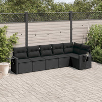 Set Divano da Giardino 6 pz con Cuscini Nero in Polyrattan 3220184