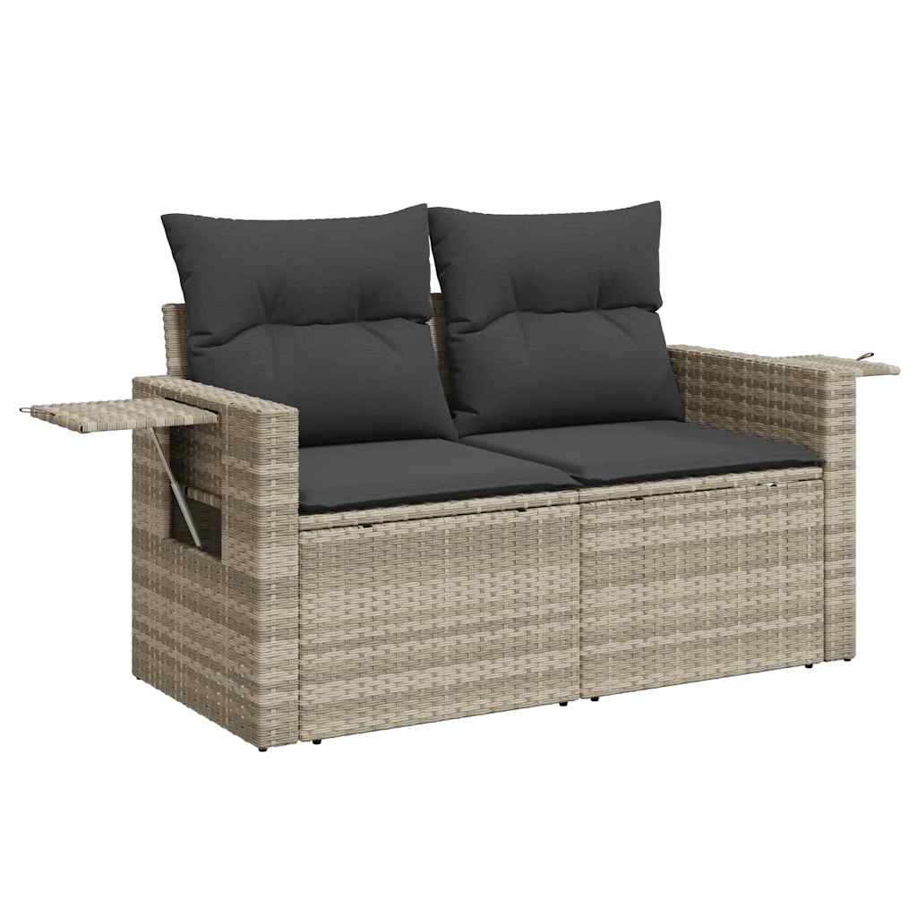 Set Divano da Giardino 6pz con Cuscini Grigio Chiaro Polyrattan 3220191