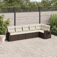 Set Divano da Giardino 6 pz con Cuscini Marrone in Polyrattan 3220192