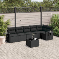 Set Divani da Giardino con Cuscini 7pz Nero Polyrattancod mxl 92424