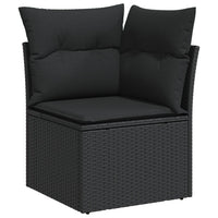 Set Divani da Giardino con Cuscini 7pz Nero Polyrattan 3220214