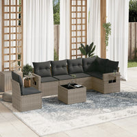 Set Divani da Giardino 7 pz con Cuscini Grigio in Polyrattancod mxl 114813