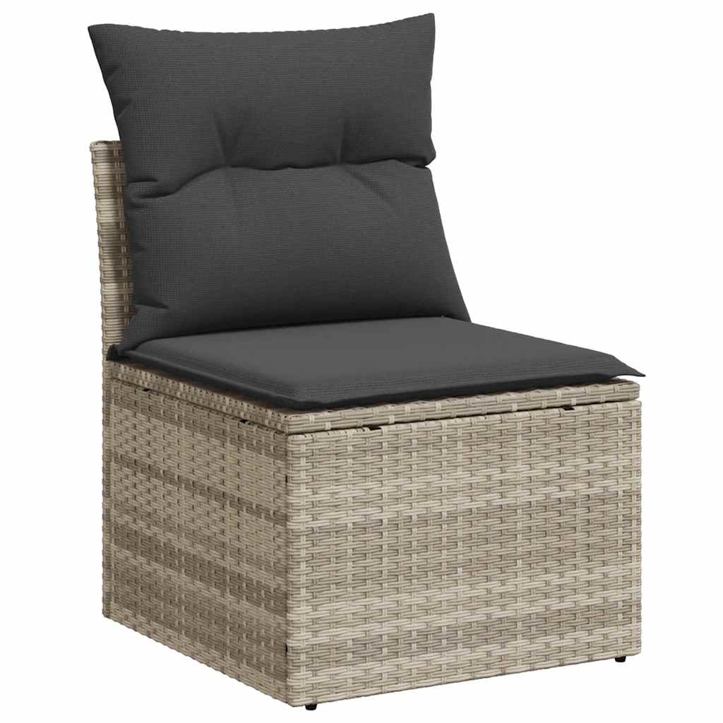 Set Divano da Giardino 9pz con Cuscini Grigio Chiaro Polyrattan 3220431