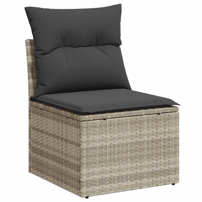 Set Divano da Giardino 8pz con Cuscini Grigio Chiaro Polyrattan 3220441