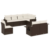 Set Divani da Giardino 8 pz con Cuscini Marrone in Polyrattan 3220442