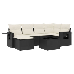 Set Divani da Giardino con Cuscini 7pz Nero Polyrattan 3220465