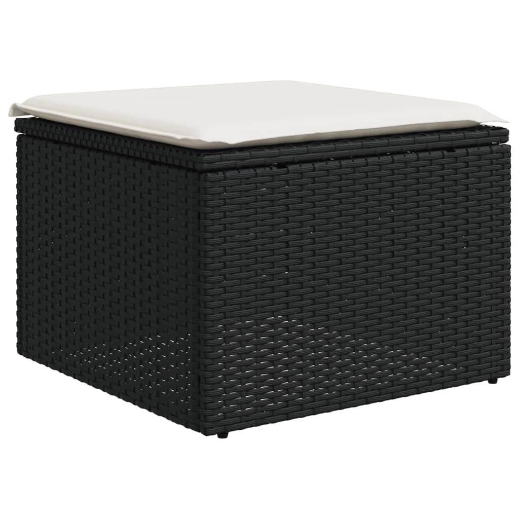 Set Divani da Giardino con Cuscini 7pz Nero Polyrattan 3220465