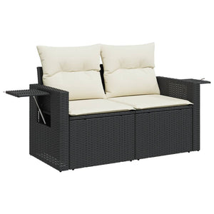 Set Divani da Giardino con Cuscini 7pz Nero Polyrattan 3220495