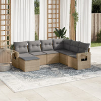 Set Divani da Giardino 7 pz con Cuscini Beige in Polyrattancod mxl 90562