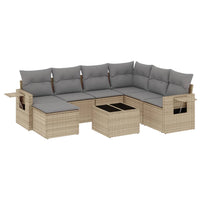 Set Divano da Giardino 8 pz con Cuscini Beige in Polyrattan 3220508