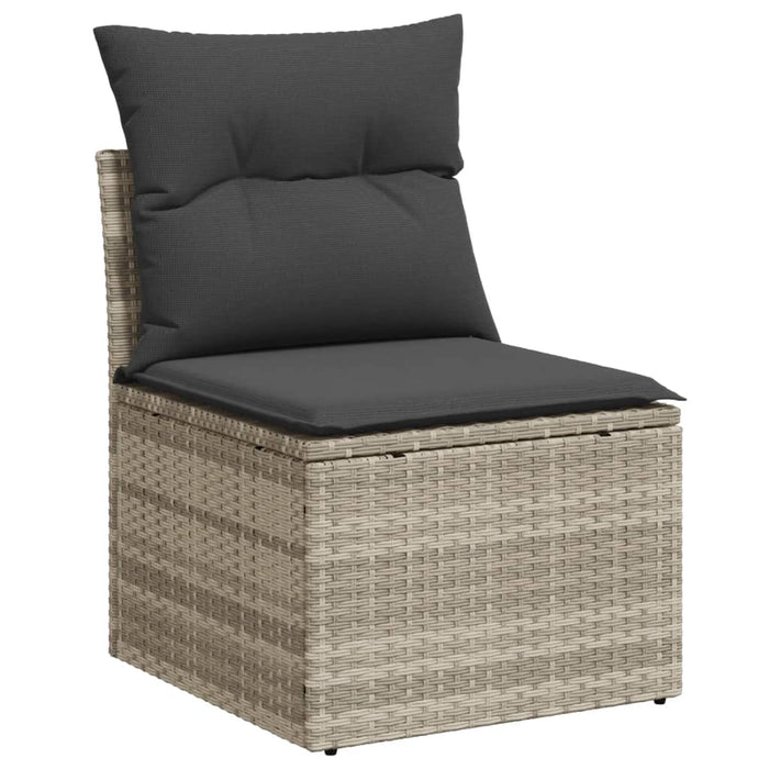 Set Divano da Giardino 6pz con Cuscini Grigio Chiaro Polyrattan 3220521