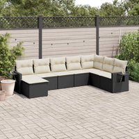 Set Divani da Giardino con Cuscini 8 pz Nero in Polyrattan 3220555