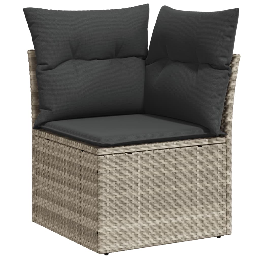 Set Divani da Giardino 7pz con Cuscini Grigio Chiaro Polyrattan 3220591