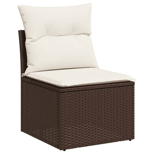 Set Divani da Giardino 7 pz con Cuscini Marrone in Polyrattan 3220592