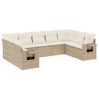 Set Divano da Giardino 9 pz con Cuscini Beige in Polyrattancod mxl 114564