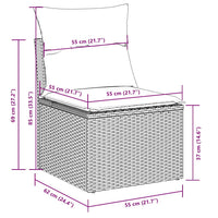 Set Divano da Giardino 9pz con Cuscini Grigio Chiaro Polyrattan 3220641